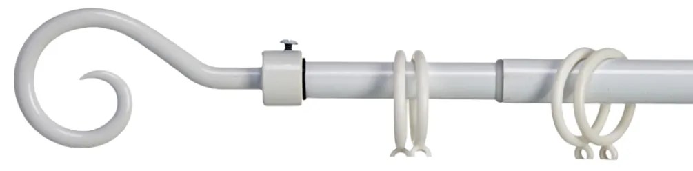 Biela kovová garniža VALANCE LOOP 120-210 cm