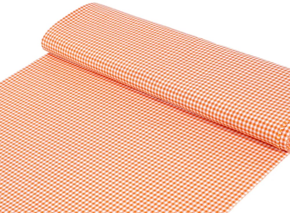 Biante Dekoračný obdĺžnikový obrus Rebeka RE-006 Oranžovo-biela kocka malá 130x220 cm