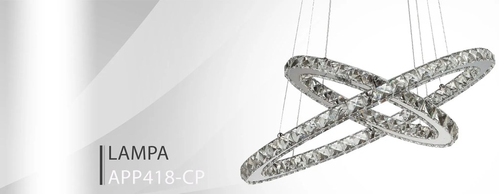 Toolight - LED stropné svietidlo + diaľkové ovládanie APP418-CP, chrómová, OSW-65016