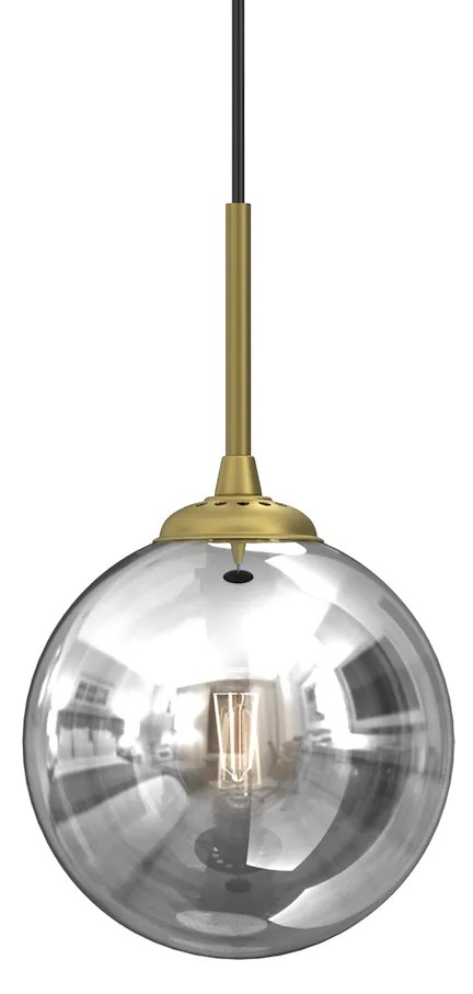 Závesné svietidlo Reflex, 1x grafitové sklenené tienidlo, (fi 17cm), b/g