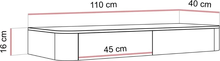 ZÁVESNÁ KONZOLA LEVANTE KAŠMÍR ZLATÉ ÚCHYTKY 110 cm