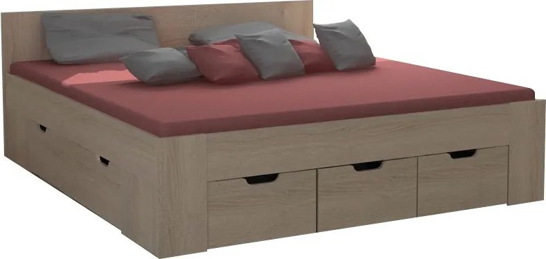 Posteľ Astral 140x200 cm, dub sonoma