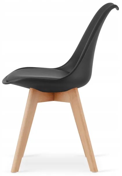 Jedálenský stôl TODI biely 80 cm so štyrmi stoličkami MARK čierne
