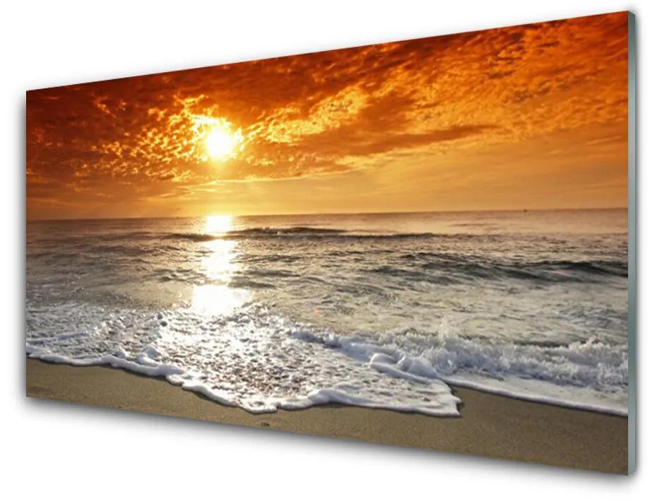 Skleneny obraz More slnko krajina 125x50 cm