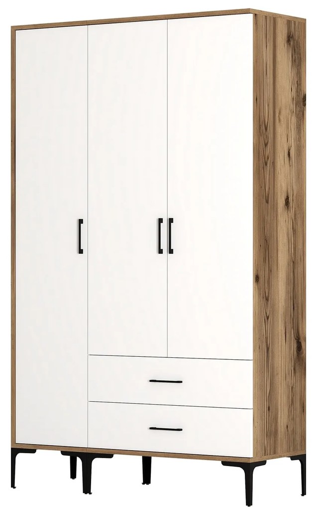 Šatníková skriňa Kiara ST (orech + biela). Akcia -12%. Vlastná spoľahlivá doprava až k Vám domov. 1088345