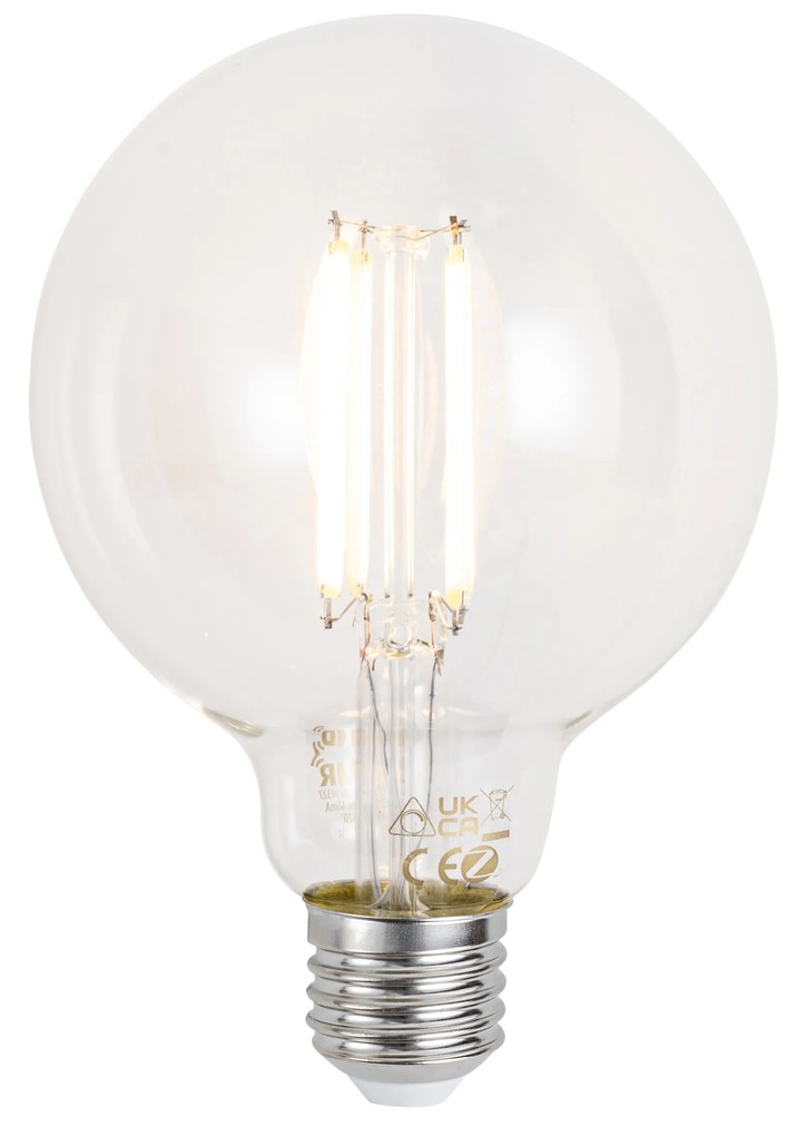 Inteligentná stmievateľná LED žiarovka E27 G95 číra 7W 806lm 2700-6500K