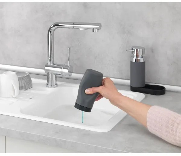 WENKO 54735100 - Umývacia stanica EASY SQUEEZ-E 15x18 cm šedá/šedá