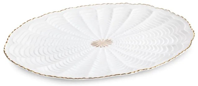 Dekoračný tanier GAIA 04 krémový / zlatý