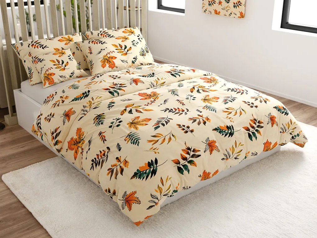 Mikroplyšové obliečky AUTUMNA krémové Rozmer obliečky: 70 x 90 cm | 140 x 220 cm