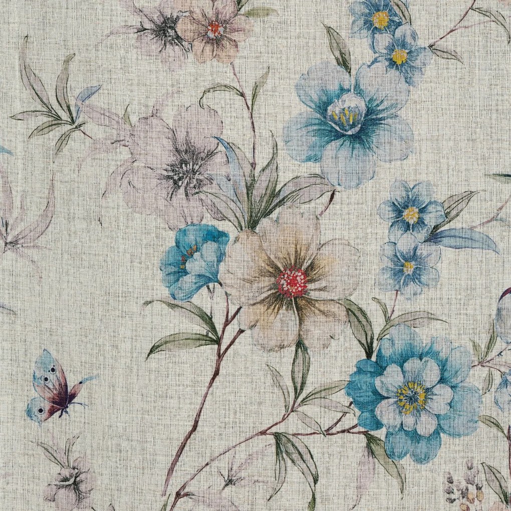 ZÁVES NA KRÚŽKOCH IVY 140X250 CM KVETY