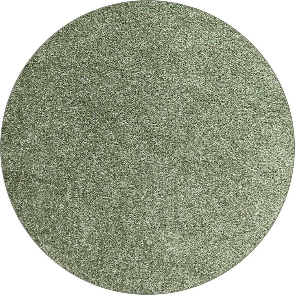 Kusový koberec Velur Ultra olivový kruh, 400x400 (priemer) kruh, zelená, obývacia izba, AladinWorld Expres