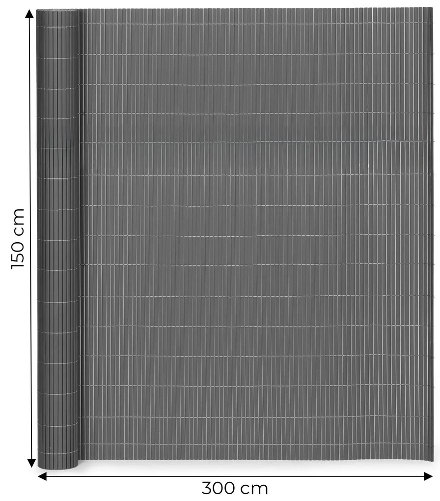 MultiGarden Obojstranná bambusová rohož 150x300 cm na balkón terasu plot antracit MultiGarden
