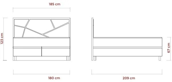 Čalúnená posteľ s matracmi a úložným priestorom NAOMI 180x200 cm béžová