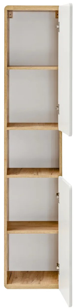 Zostava kúpeľňového nábytku BÁRA 80 cm s vysokou skriňou vr. keramického umývadla na dosku