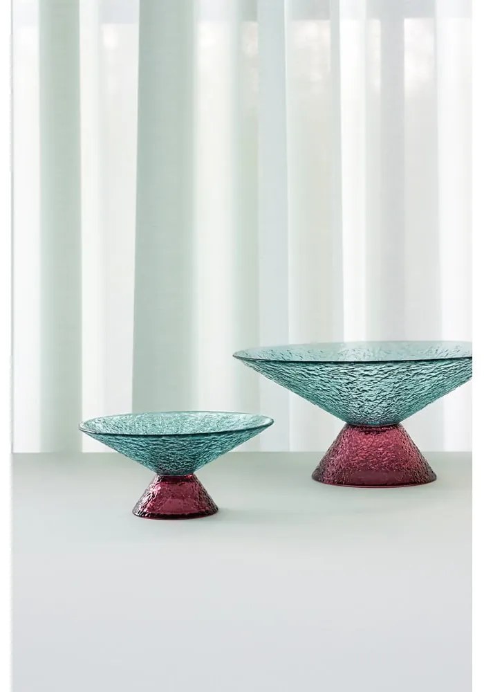 Červeno-modrá sklenená misa na ovocie ø 15 cm Bonbon – Hübsch