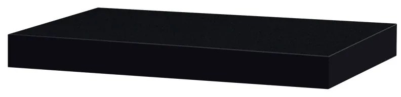 Polička nástěnná 40 cm, MDF, barva černý vysoký lesk, baleno v ochranné fólii