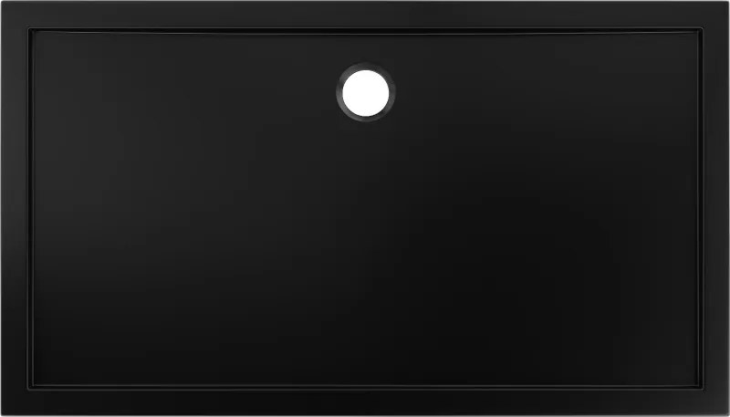 Mexen, Mexen Flow obdĺžniková sprchová vanička slim 160 x 85 cm, čierna matná, 46R708516
