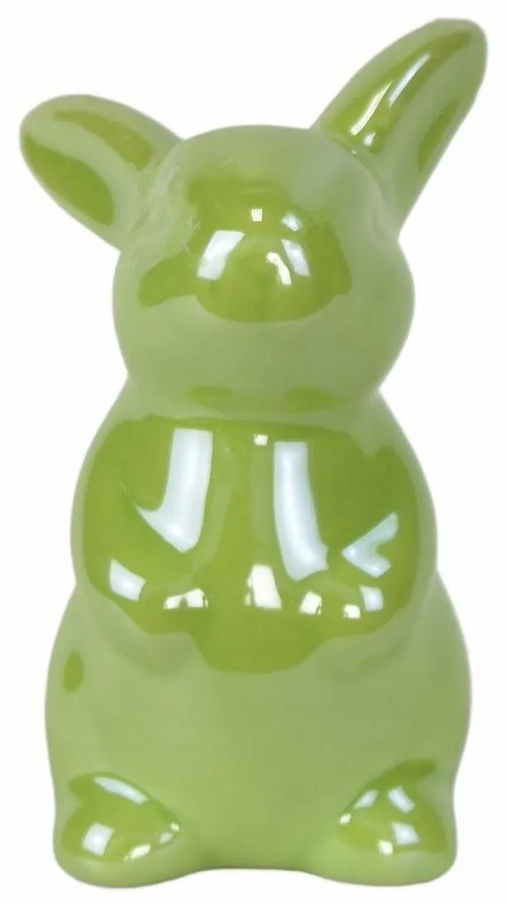 Veľkonočný keramický Zajačik Greeny zelená, 8 cm