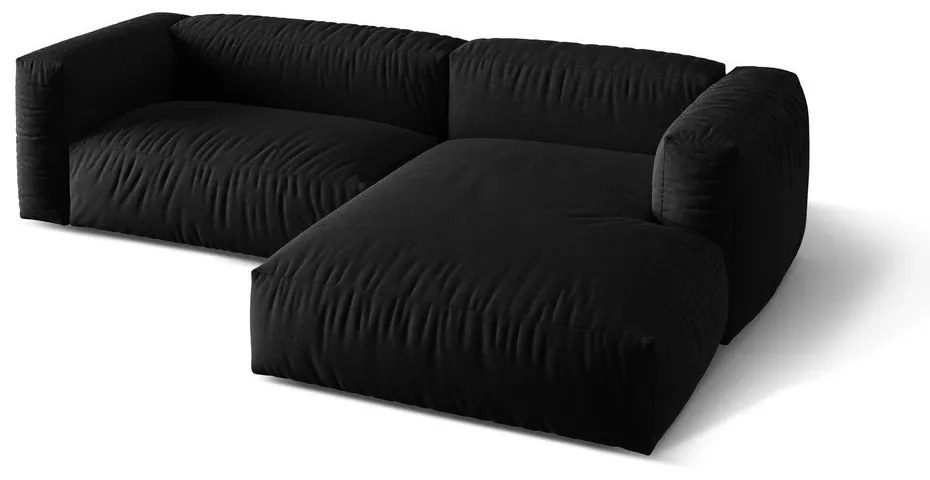 Čierna modulárna rohová pohovka (pravý roh) Martina – Micadoni Home