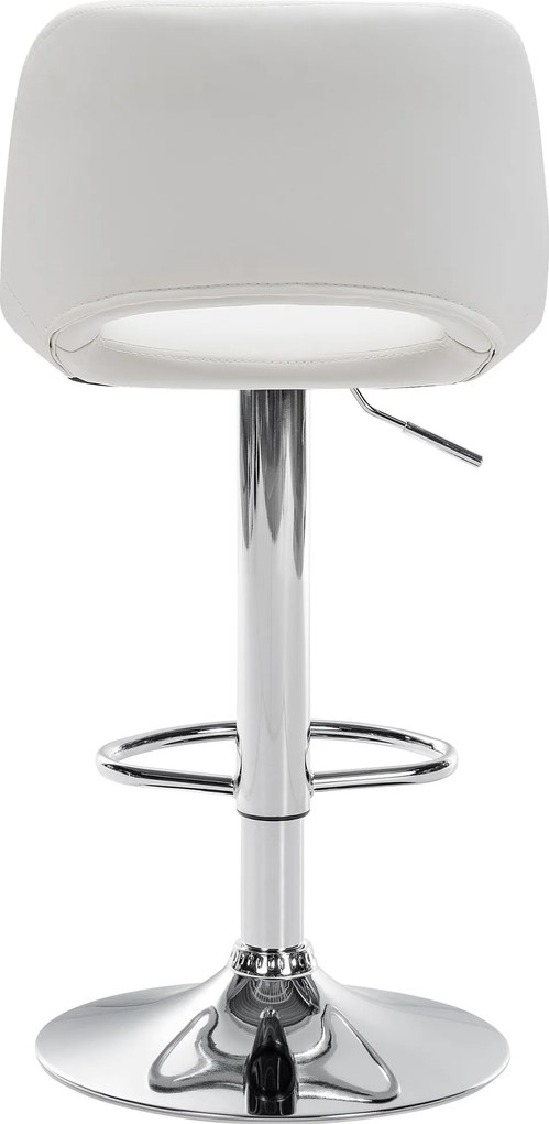 Barová stolička Camden - koženka, chróm rám - Biela