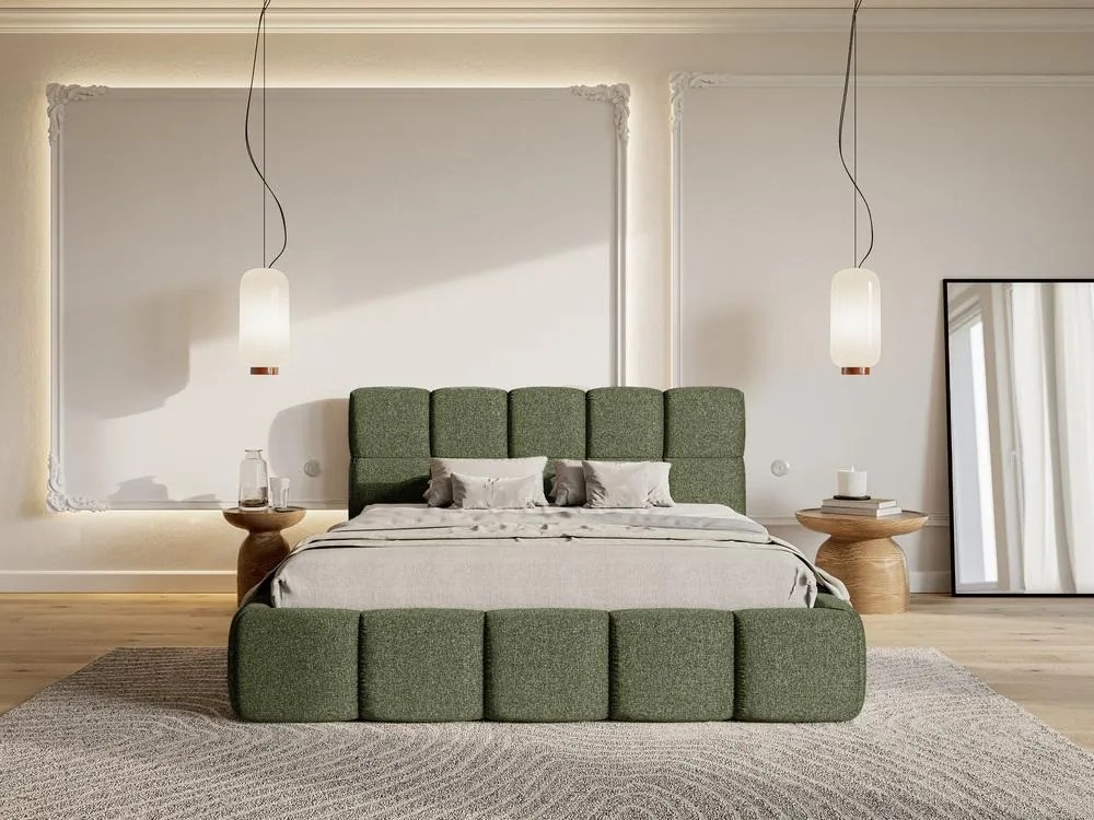 Manželská posteľ 160 cm Cirsten 160B (s roštom) (olivová). Akcia -20%. Vlastná spoľahlivá doprava až k Vám domov. 1099510