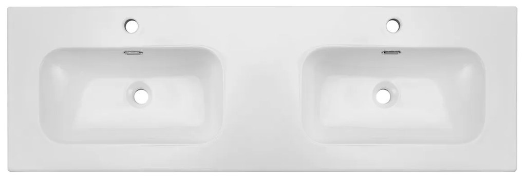 Dvojité zápustné umývadlo Fly 140 cm DP biele
