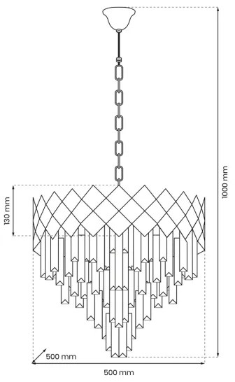 Luster na reťazi CARISMA 9xE14/40W/230V zlatá