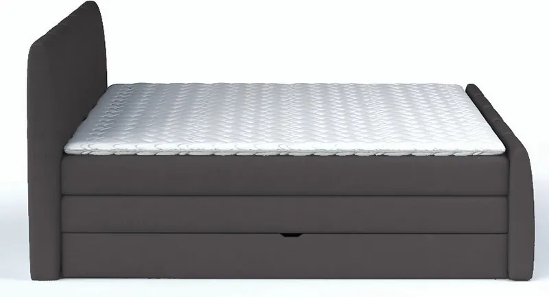 Posteľ boxspring Fresco 180x200 cm, tmavo šedá látka