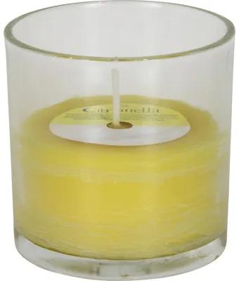Vonná sviečka v skle citronela Ø 10 cm žltá