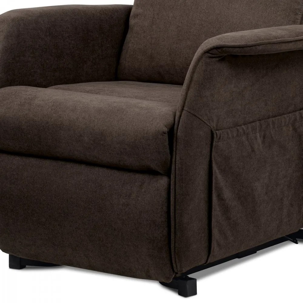 TV a relaxačné kreslo "ušiak"+ elektrické polohovanie, 1 motor 230V / 29V, poťah h TV-1190 BR2