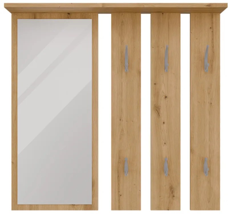 Vešiakový panel Oasis 1 (dub artisan) (so zrkadlom). Akcia -24%. Vlastná spoľahlivá doprava až k Vám domov. 1132562