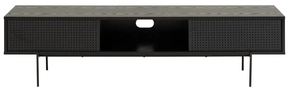 Čierny TV stolík v dekore jaseňa 180x44,5 cm Angus – Actona
