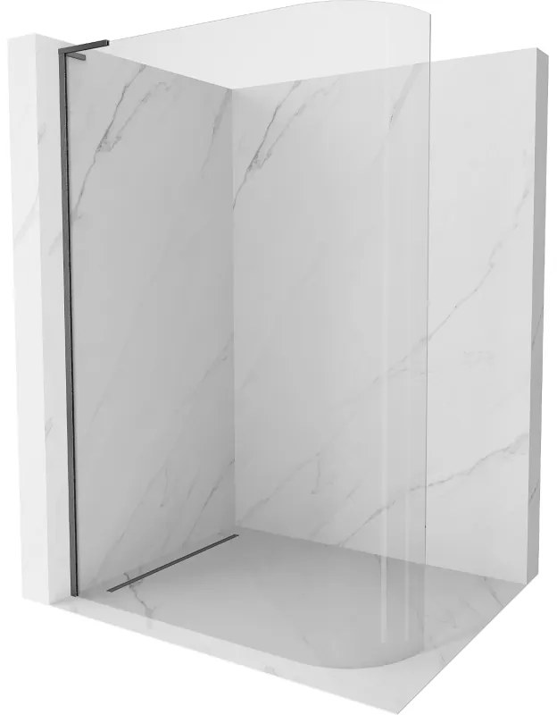 Mexen Kioto L, sprchová zástena Walk-In 110 x 200 cm, 8mm číre sklo, grafitový profil, 800-110-103-66-06