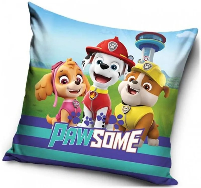 Carbotex · Povlak na vankúš Labková hliadka - Tlapková patrola - Paw Patrol - s obrázkom Skye, Marschalla a Ruble - 40 x 40 cm