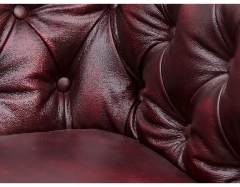 furniture-nabytek.cz - Masívna rohovásedacia súprava Chesterfield III z pravej kože, červená – 294×294×74 cm