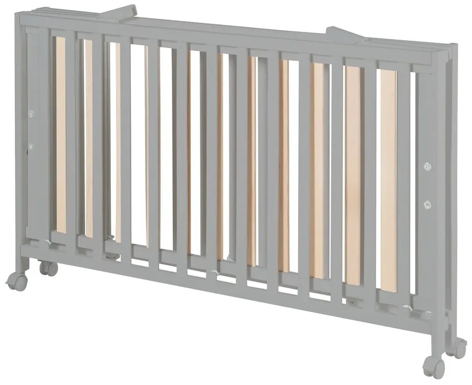 Sivá skladacia postieľka na kolieskach 60x120 cm Fold up – Roba