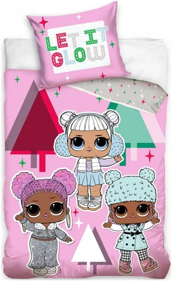 Bavlnené posteľné obliečky L.O.L. Suprise - motív Let it Glow - 100% bavlna - 70 x 90 cm + 140 x 200 cm