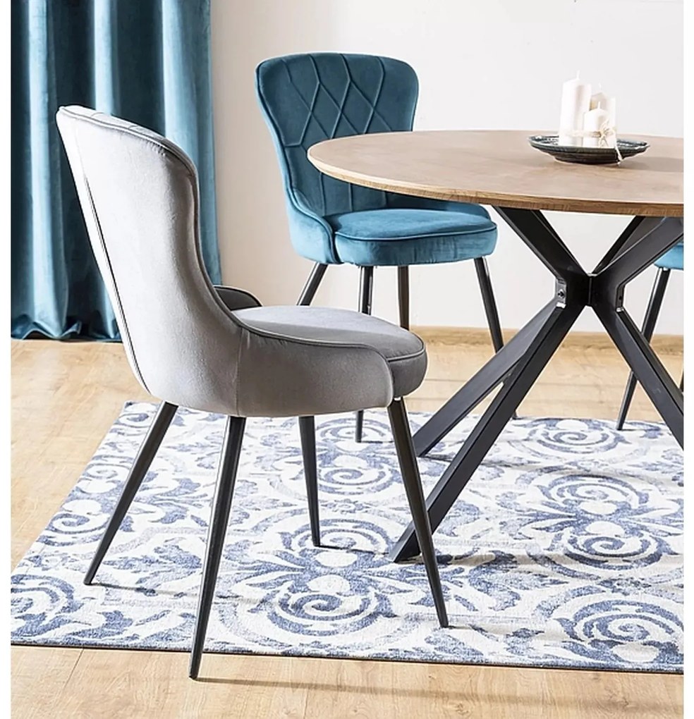 Kulatý stůl Aster 120 cm dub přírodní/černý