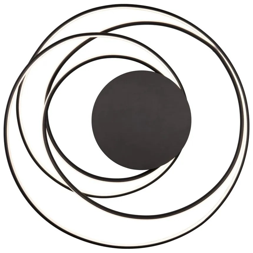 Čierne LED stropné svietidlo s kovovým tienidlom Nala – Trio Select