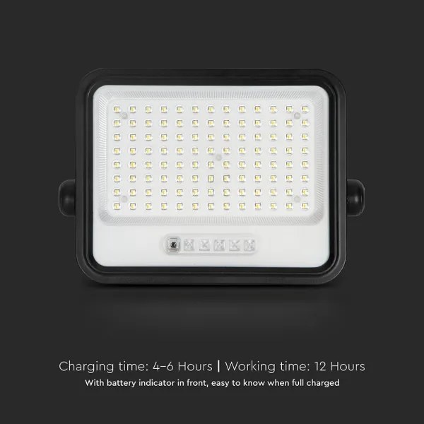 Solárny stmievateľný LED reflektor LED/200W/3,2V IP65 10000 mAh čierny + diaľkové ovládanie