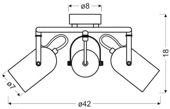 Bodové svietidlo GRAY 3xE14/40W/230V