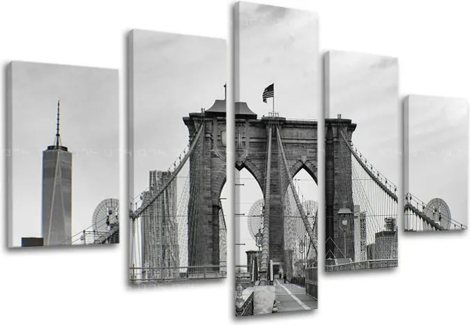 Obraz na stenu 5 dielny MESTO / NEW YORK ME114E50 - 150x100 cm