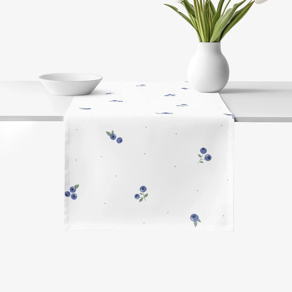 Goldea behúň na stôl 100% bavlnené plátno - čučoriedky 35x140 cm