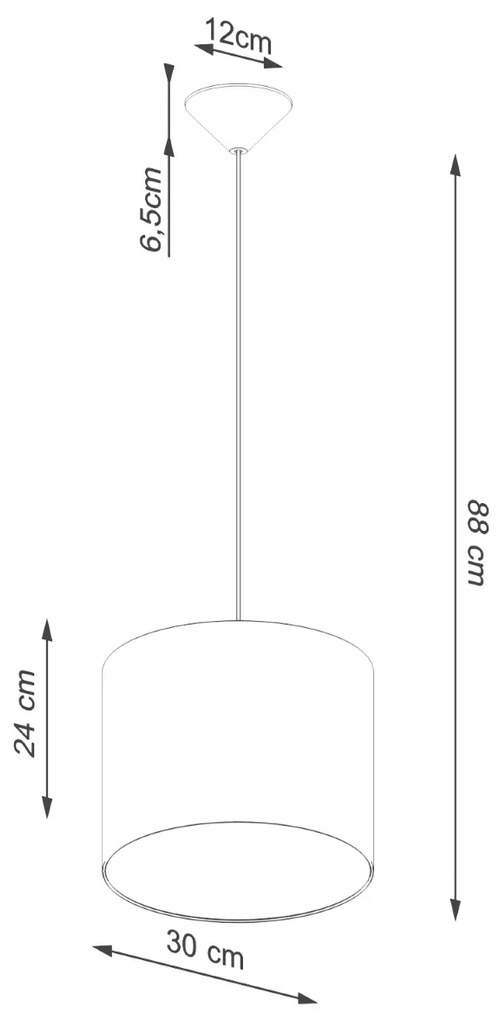 Závesné svietidlo Nova, 1x čierne textilné tienidlo, (fi 30 cm)