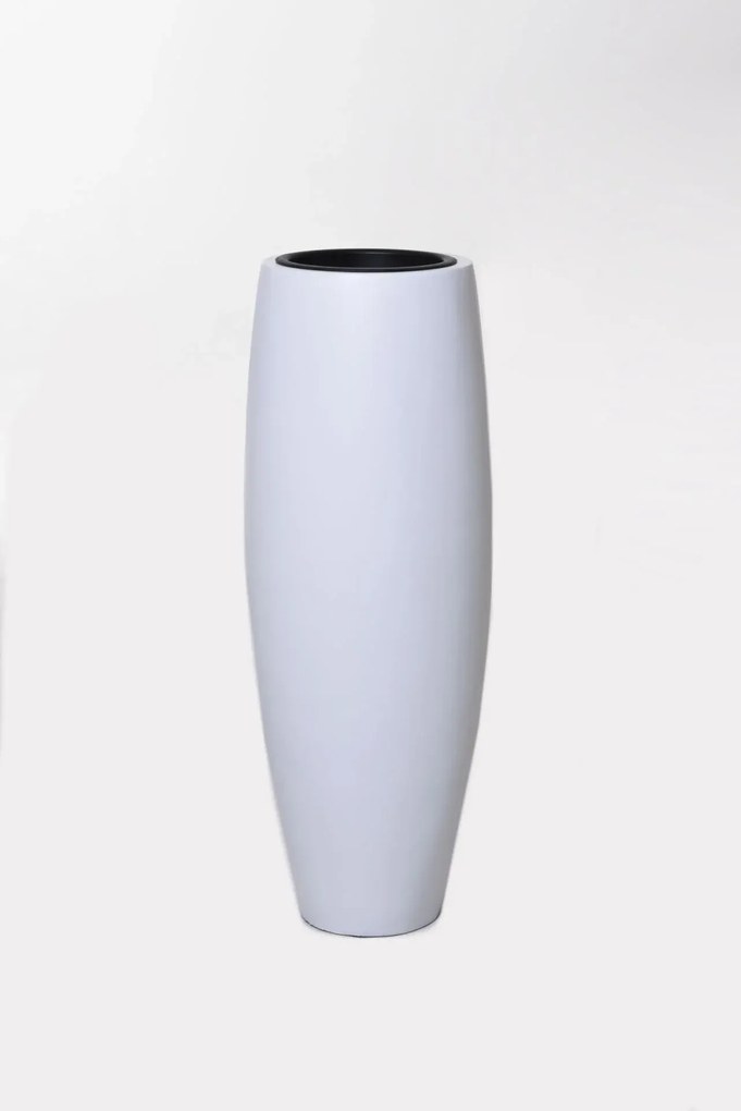 Kvetináč MAGNUM, sklolaminát, výška 80 cm, biely mat