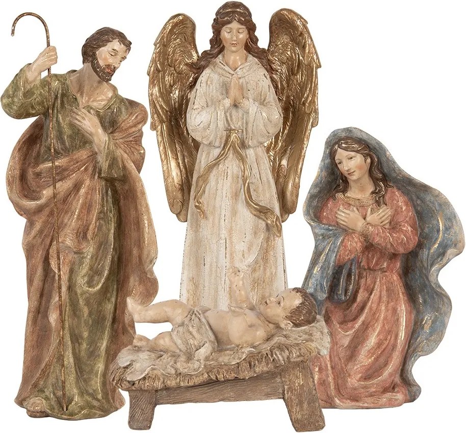 Sada 4ks vianočné dekorácie figúrka Betlehem Nativity Scene – 23*12*47 cm