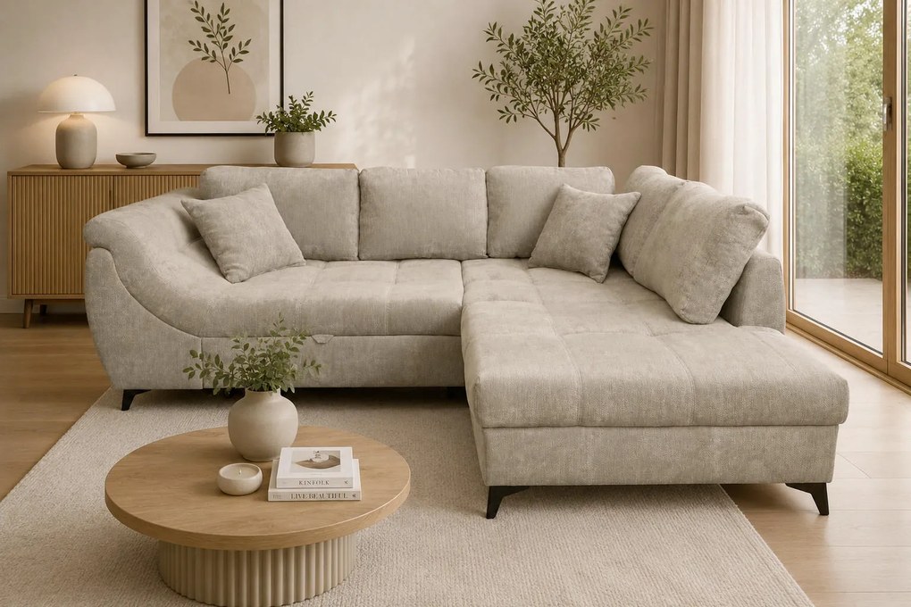 XXXLutz ROHOVÁ SEDAČKA, textil, béžová P & B - Sedačky - 00000F001706