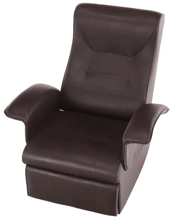 Kondela relaxačné kreslo ROMELO C3, hnedá textilná koža PU