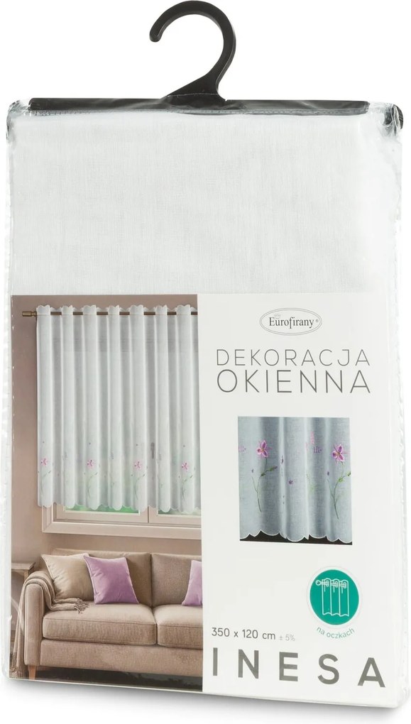 ZÁCLONA NA PÚTKACH INESA 350X120 CM KVETY