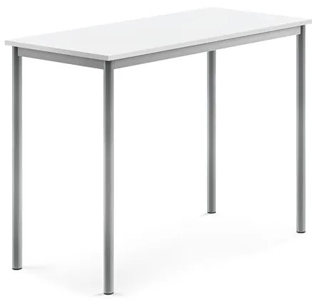 Stôl BORÅS, 1200x600x900 mm, laminát - biela, strieborná
